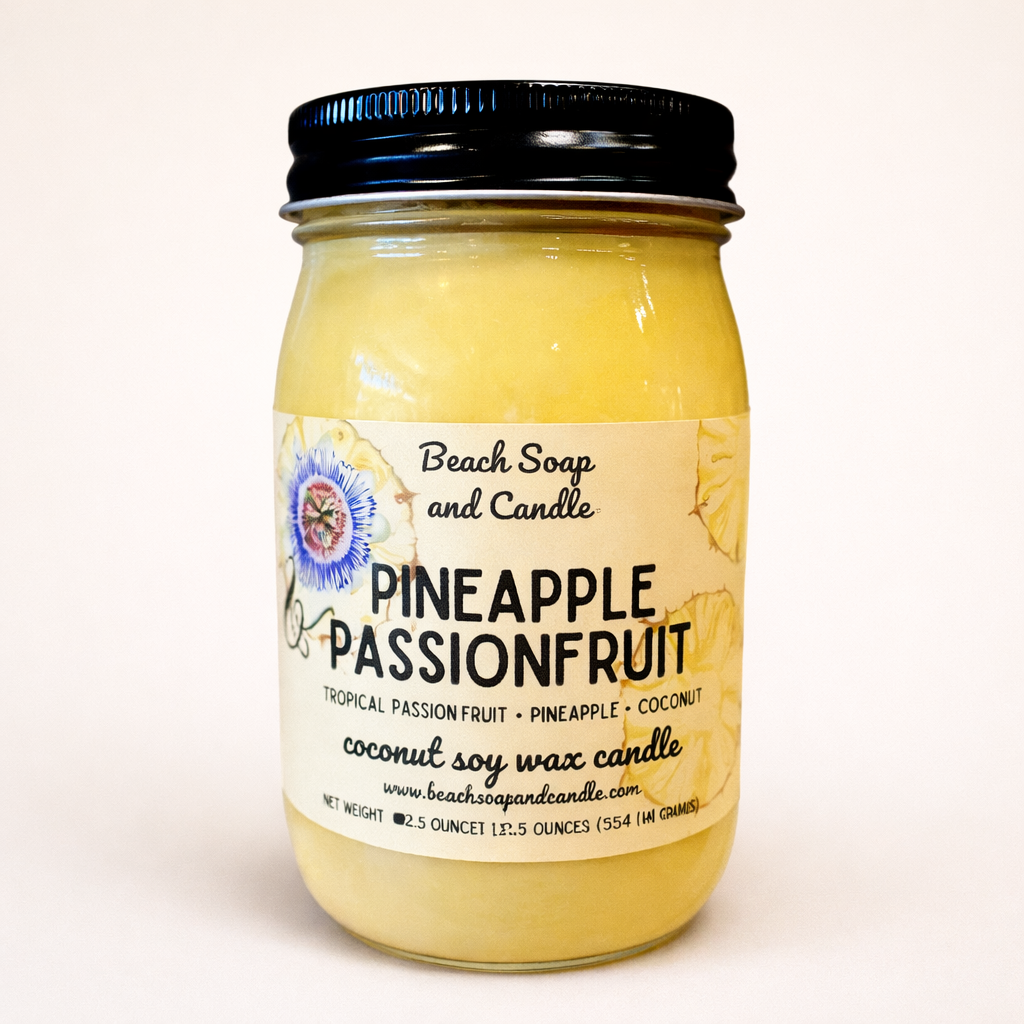 Pineapple Passionfruit, Coconut Soy Mason Jar Candle