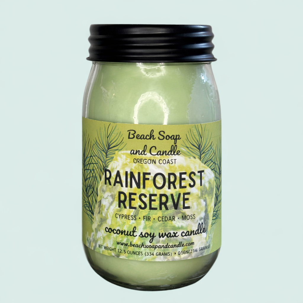 Rainforest Reserve - Coconut Soy Wax Mason Jar Candle