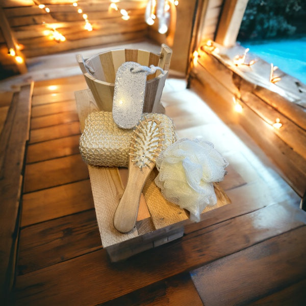 Natural fiber bath set