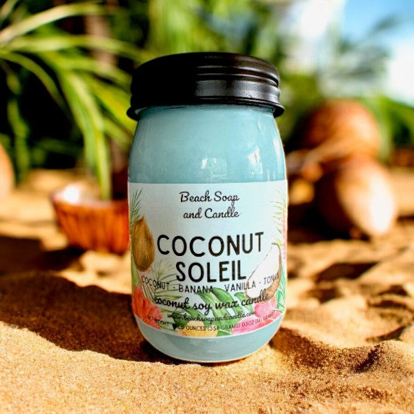 Coconut Soleil Coconut-Soy Wax Mason Jar Candle