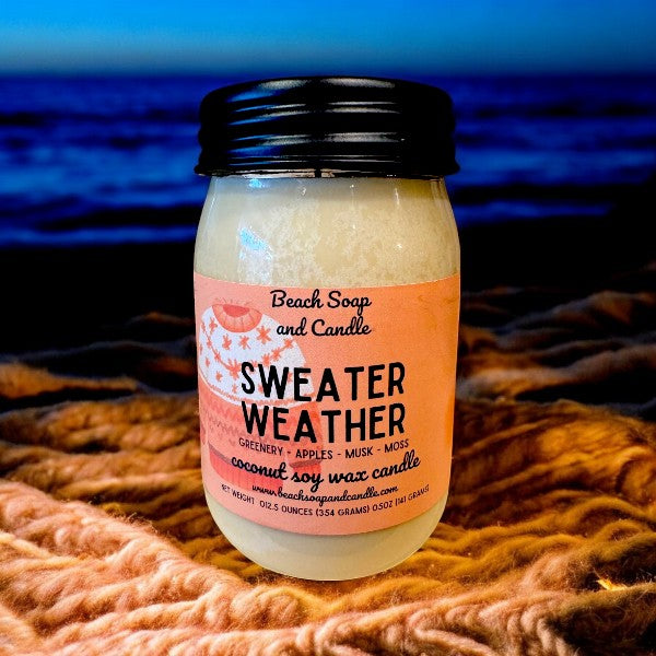 Sweater Weather - Coconut Soy Wax Mason Jar Candle
