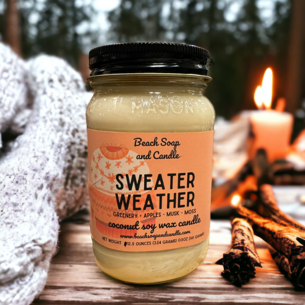 Sweater Weather - Coconut Soy Wax Mason Jar Candle