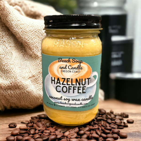 Hazelnut Coffee - Coconut Soy Wax Mason Jar Candle