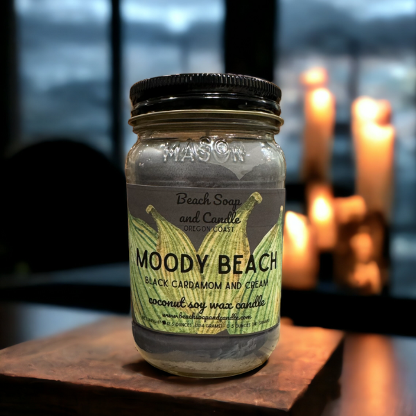 Moody Beach - Coconut Soy Wax Mason Jar Candle