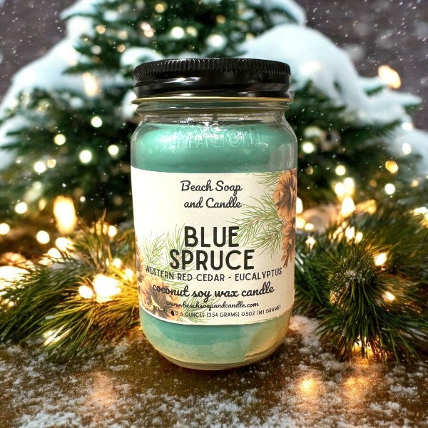 Blue Spruce (Christmas Tree) Mason Jar Candle