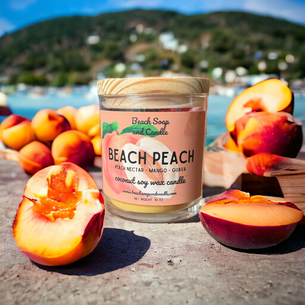 Beach Peach Coconut Soy Wax Candle