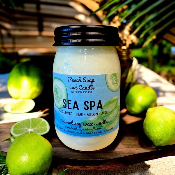 Sea Spa, Coconut Soy Wax Mason Jar Candle