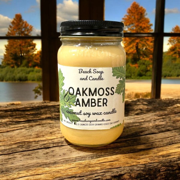 Oakmoss and Amber Mason Jar Candle