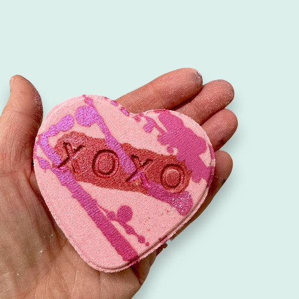 Strawberry Shake Rose Petal Heart Bath Bomb