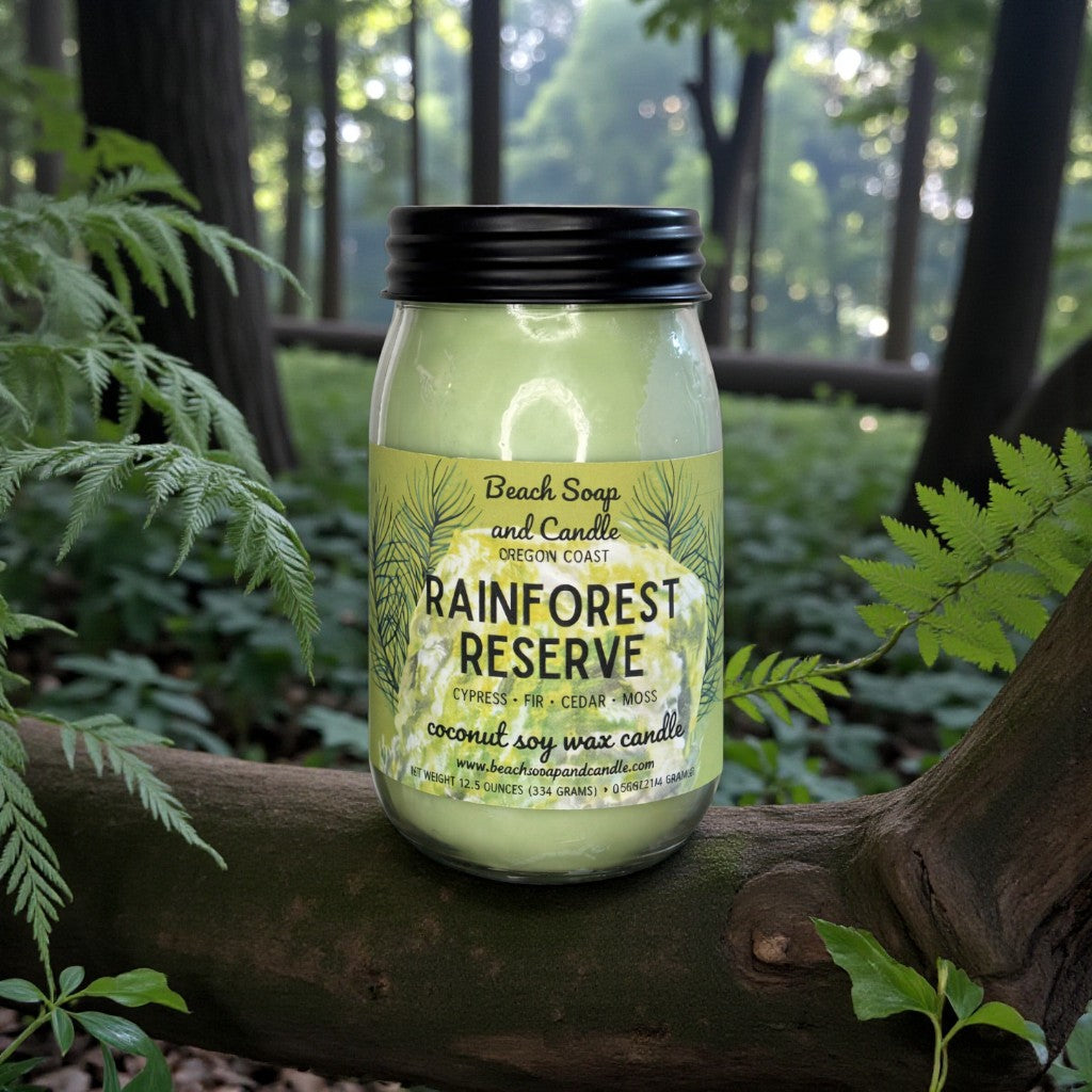Rainforest Reserve - Coconut Soy Wax Mason Jar Candle