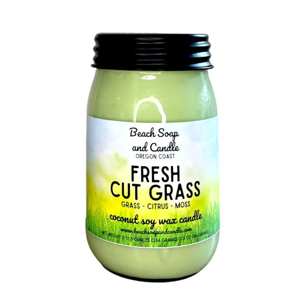Fresh Cut Grass - Coconut Soy Wax Mason Jar Candle