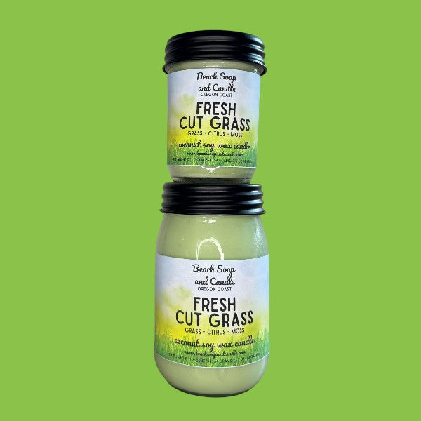 Fresh Cut Grass - Coconut Soy Wax Mason Jar Candle