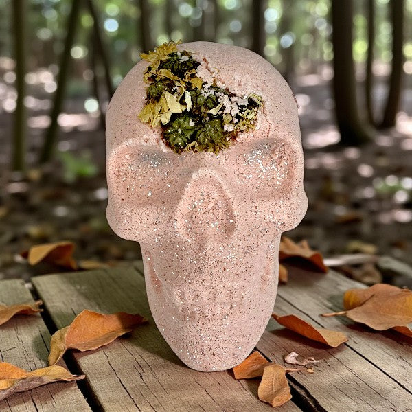 Sugar Skull Foaming Bath Bomb - Pink