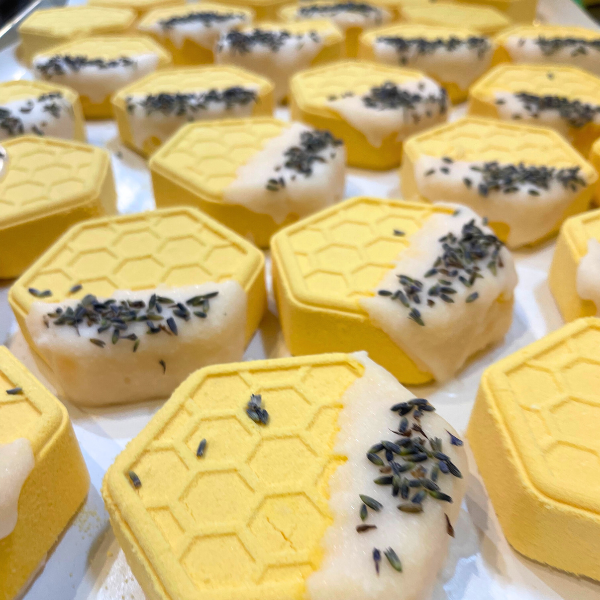 Lavender Honey Foaming Bath Bomb &amp; Bath Melt Combo